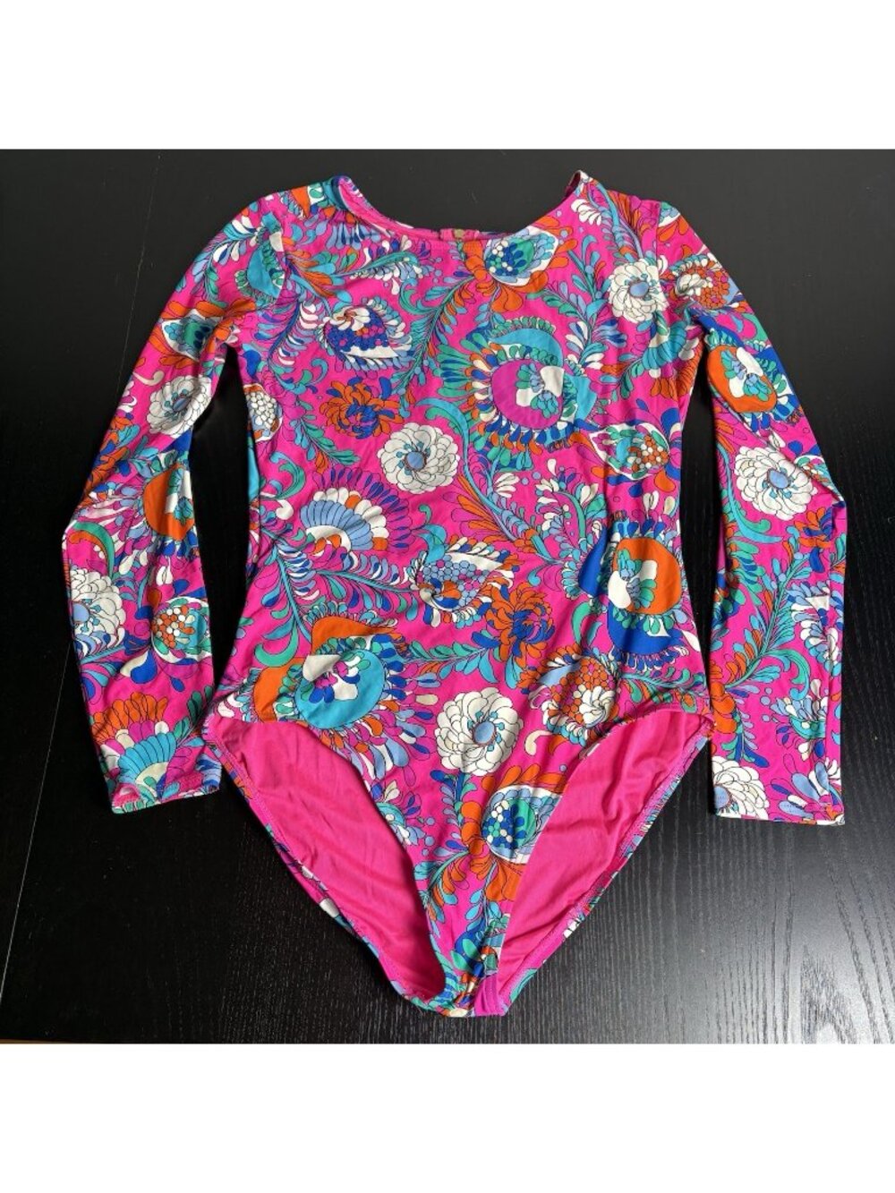 KATE SPADE Womens XL Long Sleeve One-Piece Rashguard Swimsuit Colorful Floral